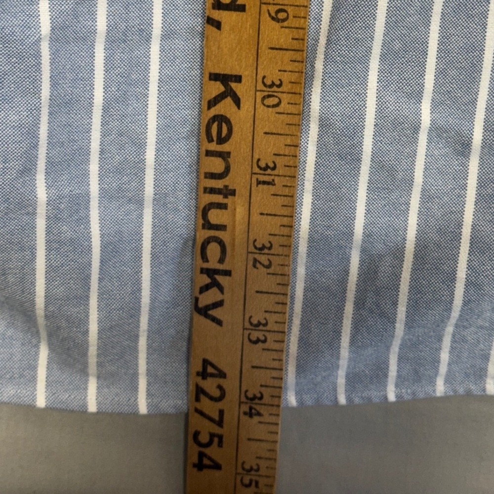 Polo Ralph Lauren Blake Mens XL Blue White Striped Short Sleeve Cotton Shirt - Picture 5 of 6